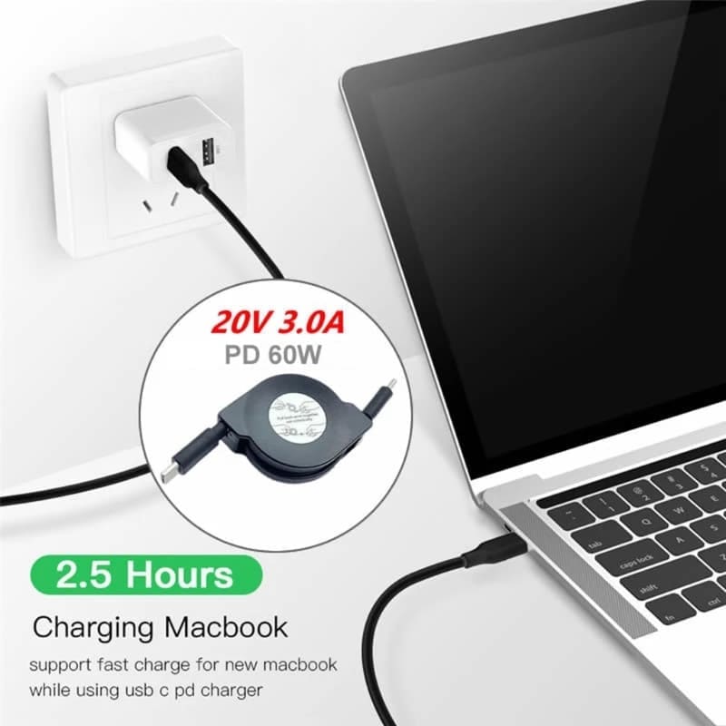 Kihúzható USB adatkábel Type-c