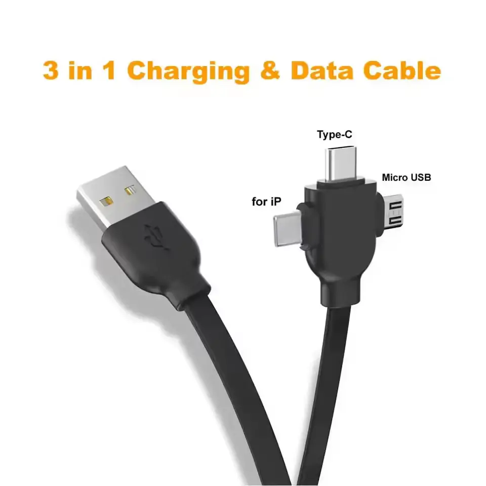 feltekerhető  USB töltőkábel 3 az 1-ben info ábra